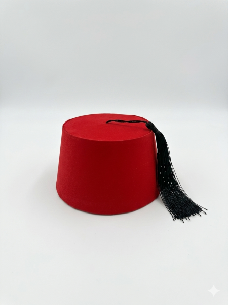 طربوش تراث سادة احمر