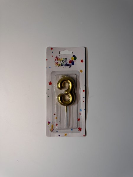 شمع أرقام ذهبي كبير