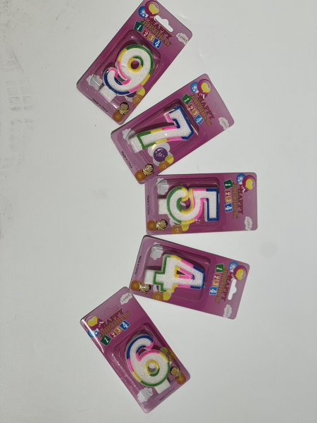 شمع اعداد ملون