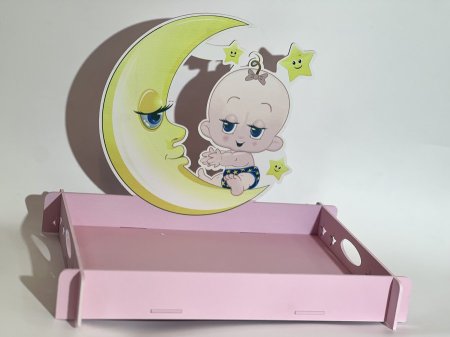 صينية توزيعات بيبي خشبية