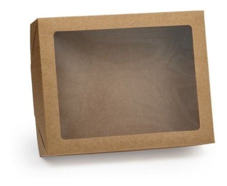 علب كرتون مع وجه شفاف