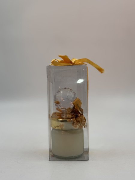 توزيعة شمع زجاج مع ببيونة ذهبي