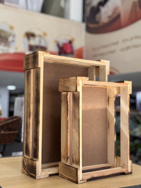 صناديق خشب قطعتين للتوزيعات