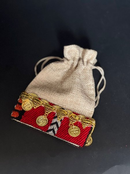 اكياس توزيعات خيش مع تراث + ليرات