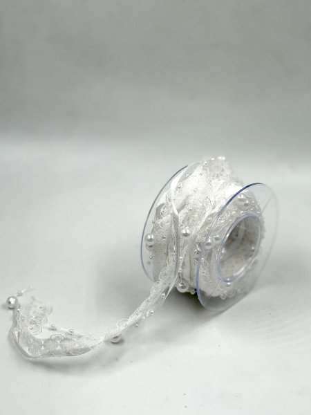 رول بانيل قماش مع خرز لولو 5 متر