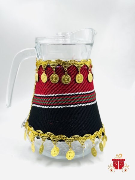 ابريق زجاج مناسبات ملبس تراث فاخر كبير