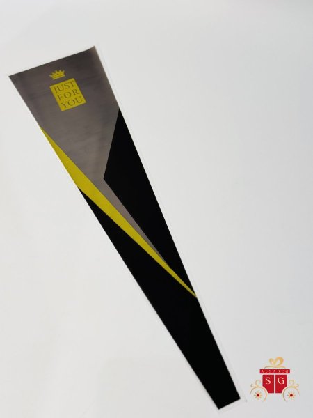 اكياس تغليف للورد وجه شفاف مع حز ذهبي دزينة50حبة حجم 45*12